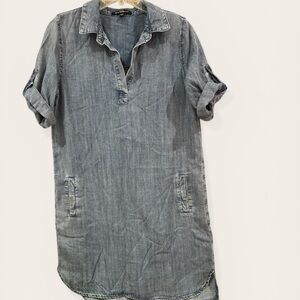 Velvet Heart Men's Washed Gray Button-Down Shirt Dress